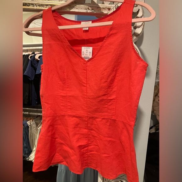 J. CREW Peplum top in stretch cotton linen - Picture 2 of 6